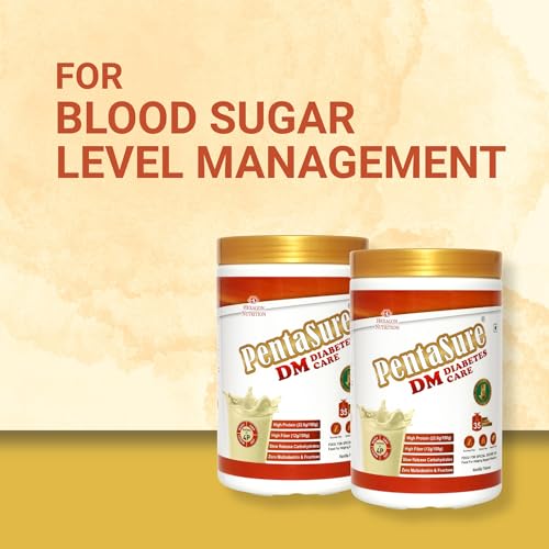 Image of PentaSure DM Diabetes Care - High Protein, High Fiber, Low GI | Zero Fructose Nutritional Drink Manages Blood Sugar, Manage Cholesterol Level | Vanilla Flavor - 1 Kg | 4P Proteins Power | Low GI