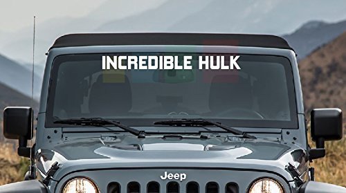 INCREDIBLE HULK Windshield Decal White sticker Compatible with Jeep, Dodge, Chevy and More