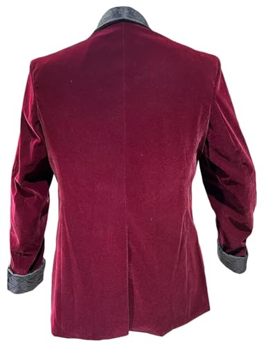 Men's Velvet Smoking Robe Short Double Breasted Smoking Jacket Wedding Dinner Party Blazer Coat 612