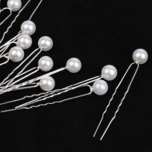 hixswnu Set forcine per Capelli da Sposa con Perle - 40 Fermagli per Capelli a Forma di U per Donna, Accessori da Sposa, forcine per Capelli Eleganti con Perle per spose e Damigelle d'Onore