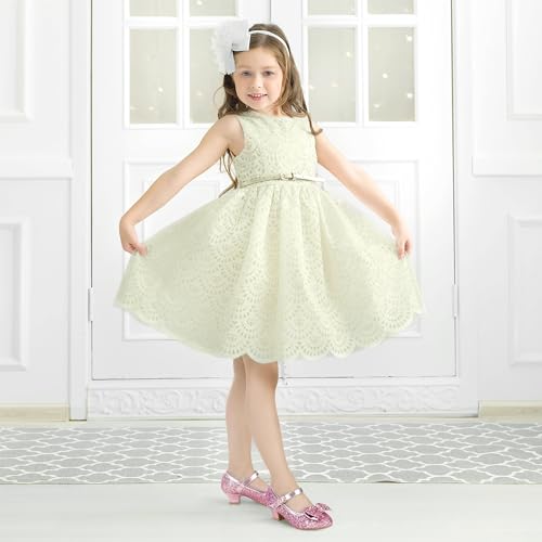 Image of PANDNAINJIA Girls Dress Shoes Toddler Heels Mary Jane Pumps