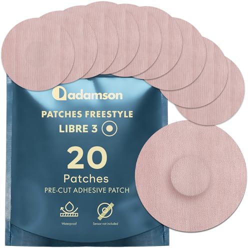 Protection Capteur Diabete - 20 x Patch Freestyle Libre 3 - Durable, Sans Colle au Centre, Non Irritant, Facile à Appliquer et à Retirer - Pour le Sport et...