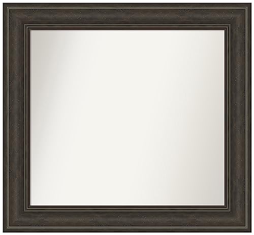 Amanti Art Brown Wall & Bathroom Mirror for Over Sink, 25x27 Small Mirror
