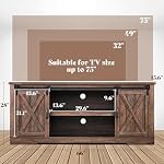 Jocisland 66" Farmhouse TV Stand with Sliding Barn Door & Adjustable Shelf, Farmhouse TV Stand for 75 Inches TVs with Entertainment Center & Storage, Reclaimed Barnwood