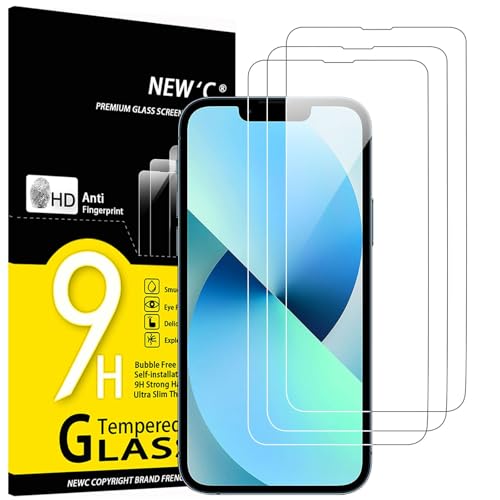 Image of NEW'C 3 Pack Designed for iPhone 13 Mini Screen Protector (5.4"), Enhanced Tempered Glass Protection, Case Friendly Scratch Resistant,Bubble-Free, Ultra Resistant