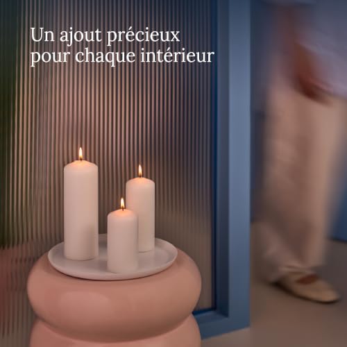 Bolsius - Lot de 4 bougies piliers lisses - Blanc - 15 x 6 – vue 4