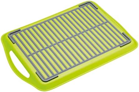 Colourworks Non Slip Serving Tray, Plastic, Green, 41 x 28.5 cm