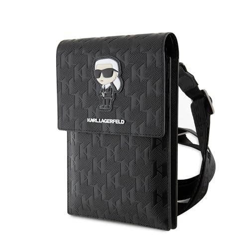 KARL LAGERFELD KLWBSAKHPKK - Funda con diseño de monograma Saffiano, color negro, Negro