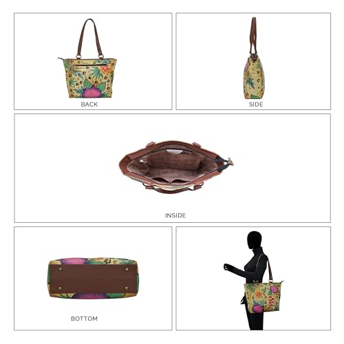 Image of Anna by Anuschka Women's Original Genuine Leather Hand-Painted Large Shoulder Tote - Leather Handbag for Women