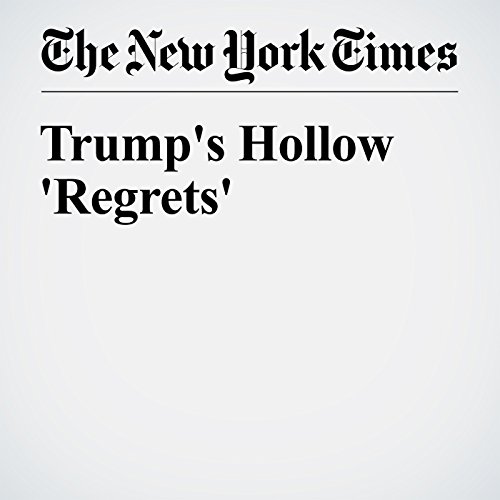 Trump's Hollow 'Regrets' cover art