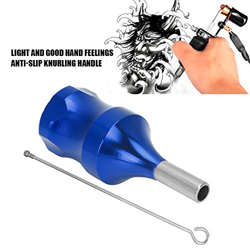 28Mm Tattoo Machine Handle, Professional Aluminium Alloy Light Tattoo Grip, With Non-Slip Design, For Cartridge Pin Tattoo Tips Tattoo Accessories Body Art Tools (Blue) #TOP1