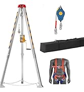 VEVOR Confined Space Tripod Kit w/1200 lbs Winch, Confined Space Tripod 7' Legs and 98' Cable, Co...