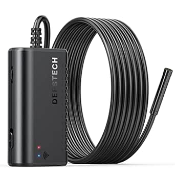 DEPSTECH Wireless Endoscope, IP67 Waterproof WiFi Borescope Inspection 2.0 Megapixels HD Snake Camera for Android and iOS Smartphone, iPhone, iPad, Samsung -Black(11.5FT)