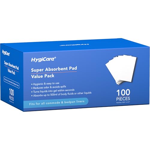 HygiCare Pad - 100 Count, Super Absorbent, Medical Grade, Fi