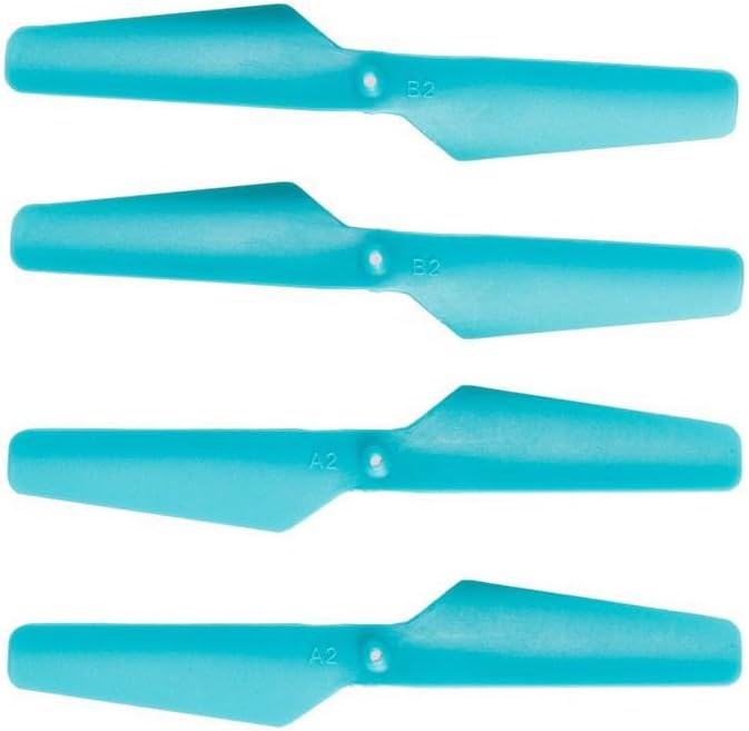Close-up of two Vutos JY018/JD-18 drone propellers showing A2 and B2 markings