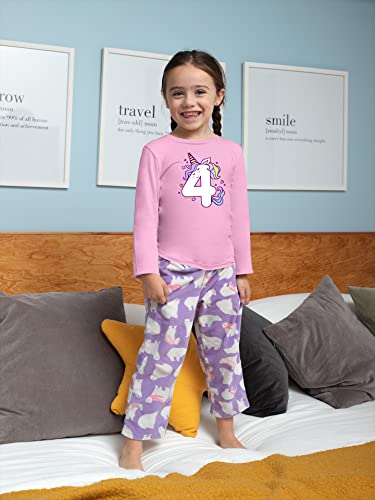 Image of Unicorn 4th Birthday Shirts for Toddler Girls Outfit 4 Year Old Fourth Four Shirt