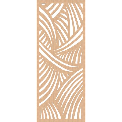 Image of 37 3 /8 inchW x 94 3 /8 inchH x 3 /8 inchT Chester Decorative Fretwork Wood Wall Panels, Hickory