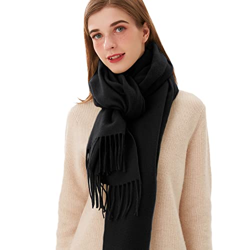 FALARY Echarpe Femme Étole Châle Foulards Écharpe Femme Hiver Noir Pashmina Femme Cachemire Longues Écharpes pour Party Soiree Cover