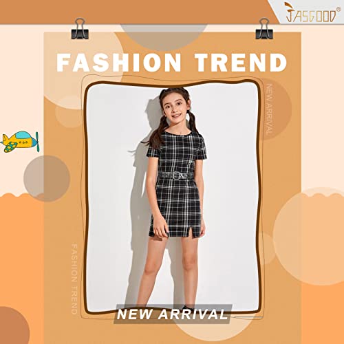 JASGOOD Kids Double Grommet Belt for Girls and Boys, PU Leather Kids Double Studded Holes Belt for Jeans Pants4