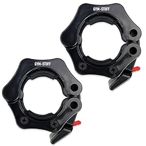 PROTONE 2″ or 1″ olympic barbell clips – locking clamp collars with quick release clips 5cm or 2.5cm for weight lifting