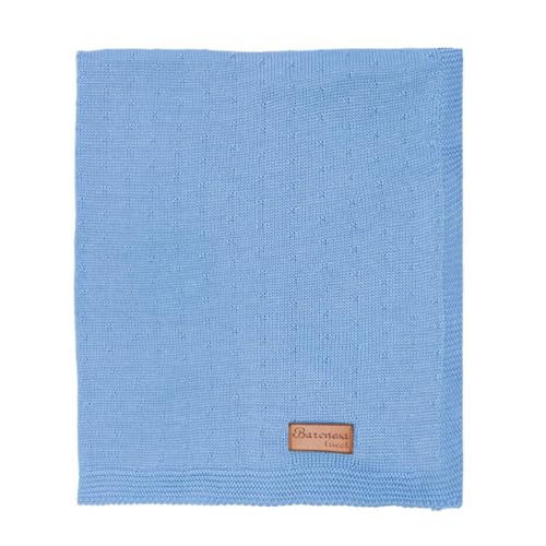 Saida de Maternidade Luxo de Tricô Para Menino e Menina Conjunto Maternidade (Azul BB)