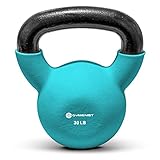 GYMENIST Kettlebell Fitness Iron Weights with Neoprene Coating Around The Bottom Half of The Metal Kettle Bell (30 LB)