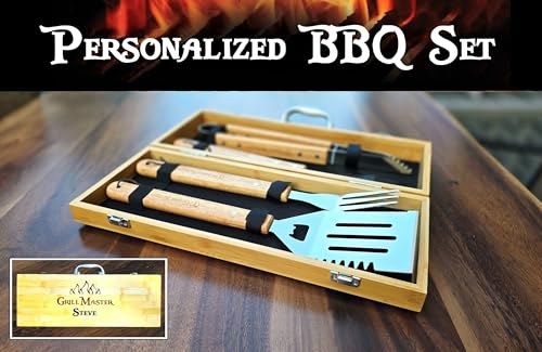 Set de Regalo Personalizado para BBQ con Herramientas en Caja de Madera miniatura 5