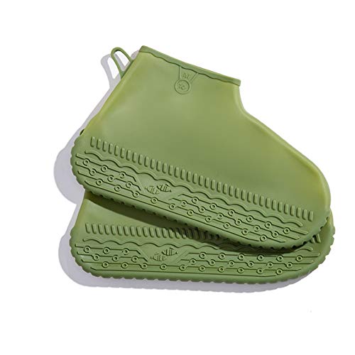 APJJ Antidérapant Couvre Chaussure Impermeable, Couvre Chaussures en Silicone Réutilisables, Protection Chaussure pour Les Jours Pluvieux Et Neigeux pour Hommes, Femmes,Vert,M Cover