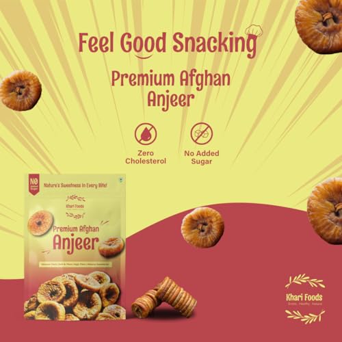 Image of Khari Foods Premium Jumbo Dried Figs, Anjeer Dry Fruits, Rich in Fibre, Iron, Calcium, Healthy Snacks (1kg)