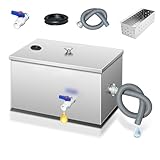 Kommerzieller Fettabscheider, 25L Edelstahl Öl Wasser Separator mit 1 Top Einlässe, Fettabscheider Ölabscheider für Restaurant Küche Zuhause 40X25X25cm