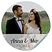 Adesivi per foto di matrimonio. Adesivi personalizzati con nome e data per i regali dei tuoi ospiti. Misura 45 mm / 60 mm / 70 mm di diametro. non adatto per l'abbigliamento