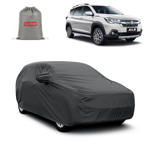 Image of AOSIS 'Waterproof' Car Cover Compatible with Maruti Suzuki XL6 Zeta /Alpha /Alpha+ 300 GSM Uly Coated Thick Fabric 4X4, Adjustable Belt Buckle, Elastic Grip