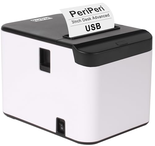 Image of PeriPeri 3inch Desk Advanced 80mm Inkless Receipt Thermal Printer with Auto Cutter & Cash Drawer Support, ESC /POS Bill Print (1Year Warranty) (USB)