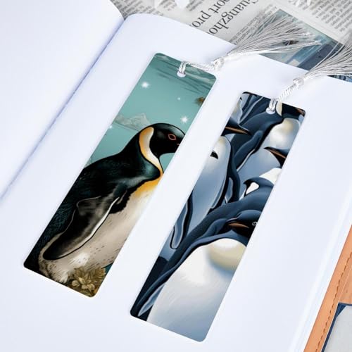 Marque-pages pingouin (lot de 6) anti-glisse de haute qualité