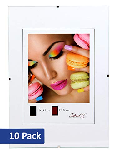 Ideal 10x Bilderrahmen Rahmenlos Bildhalter Clip Rahmen DIN A4 21x30 cm 21x29,7 cm