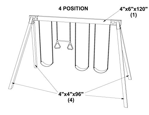Safe Kidz Wooden Swing Set Brackets :: Set of 2 Steel Swing Braces & Hardware & Instructions, Green - Thumbnail 4