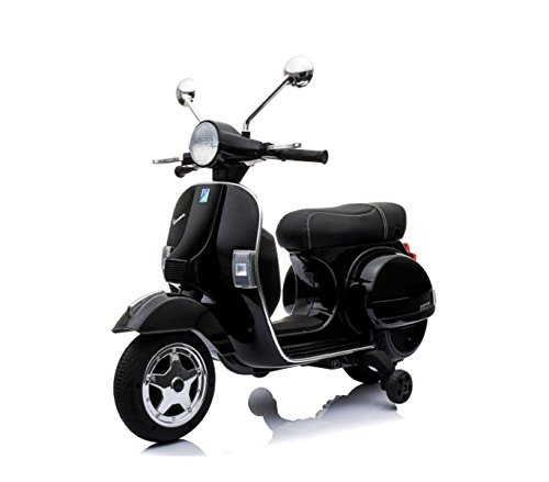 LT887 Moto eléctrica PIAGGIO para niños VESPA PX con ruedas 12V luces...
