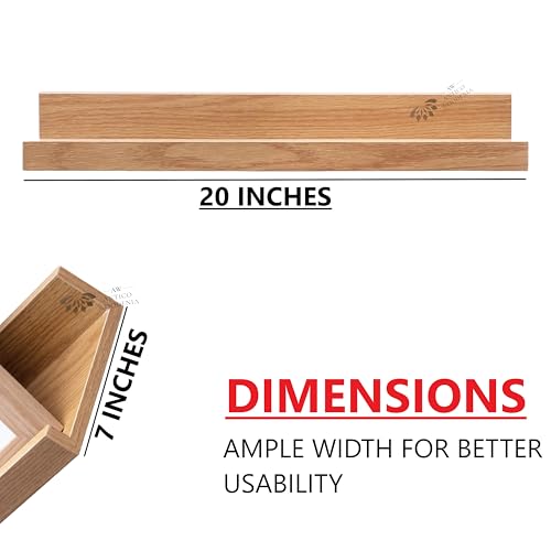 Image of Aries Wooden Floating Wall Shelf| Wall Rack Shelf | Wall Mount for Living Room, Bedroom, Kitchen (Ledge, Set of 3, Oak, Large)