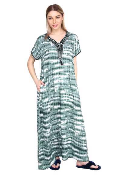 Image of Evolove Women's Viscose Liva Long Maxi Night Gown Nighty Dress with Pocket, Super Soft Comfortable (LNG-Rayon)