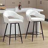 LukeAlon PU Leather Swivel Counter Stools Set of 2, Open...