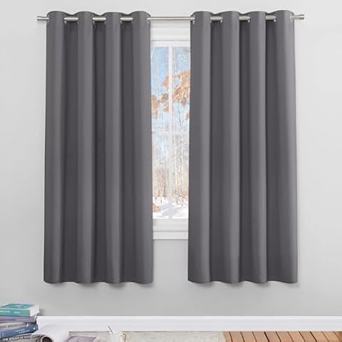 PONY DANCE Grey Blackout Curtains for Living Room Cover