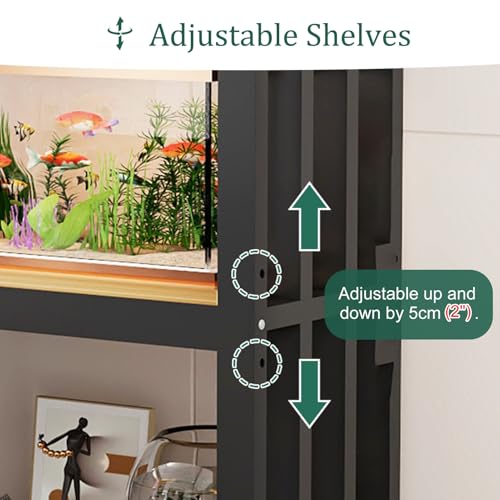 Mobiletto Porta Pesci a 3 Ripiani, scaffale Multifunzionale per terrari, Porta rettili e Tartarughe, Soluzione di stoccaggio per Animali Acquatici ed esotici.