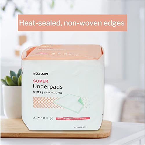Mckesson Super Underpads, Incontinence Bed Pads, Moderate Absorbency, 30 In X 36 In, 100 Count #TOP3