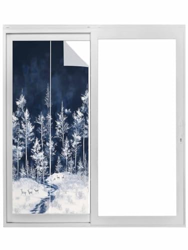 Vinilo decorativo ventana privacidad ciervo navideño 24x59 in miniatura 1