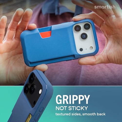 Smartish® iPhone 17 Pro Wallet Case - Wallet Slayer Vol. 1 [Slim + Protective] Credit Card Holder - Drop Tested Hidden Credit Card Slot Cover for Apple iPhone 17 Pro - Blues on The Green by Smartish - Image 6