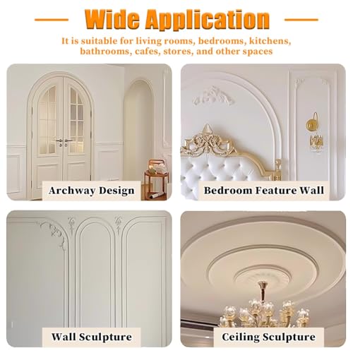 Moldura pared PVC pintable de 7 metros para techos elegantes 7