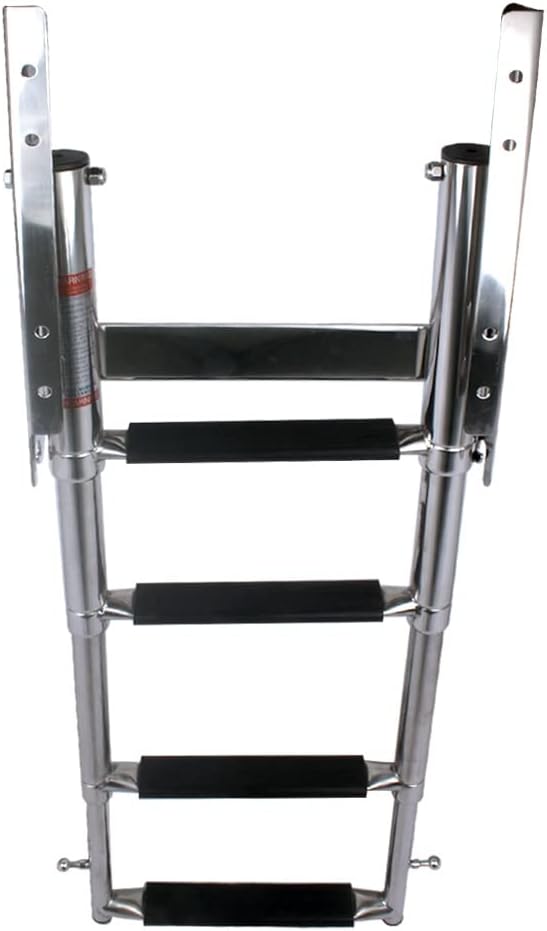 QWZYP Boat Accessories Marine 4 Step Under Platform Boat Ladder Stainless Steel Boarding Telescoping Ladder : Automotive