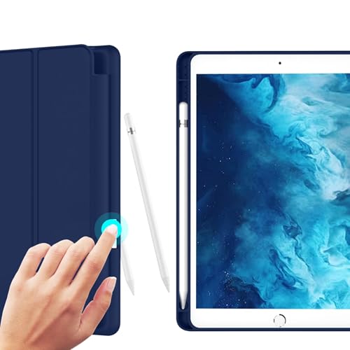 Image of M Cart Smart Case for iPad 7 (2019) / iPad 8 (2020) / iPad 9 (2021) 10.2 inch Flip Cover | Leather Finish Flip Cover Shockproof Back Case for iPad 7 / iPad 8 / iPad 9 (10.2 in)