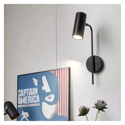 Luz de lectura LED E27 para dormitorio con interruptor y marco giratorio dorado 4