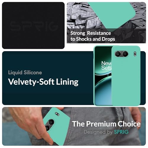 Image of SPRIG Compatible with OnePlus Nord 4 Premium SilkTone Back Cover Drop Tested Shock Proof Mobile Case for Men, Women, Boys and Girls with Camera Protection (Turquoise Blue)